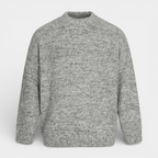 Relaxed Fit Fisherman Crewneck Knit Sweater for Men
