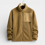 Fleece Full-Zip Stand Collar Jacket Regular Fit for Men