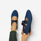 Women's Minimalist Cross-Strap Ballet Flats
