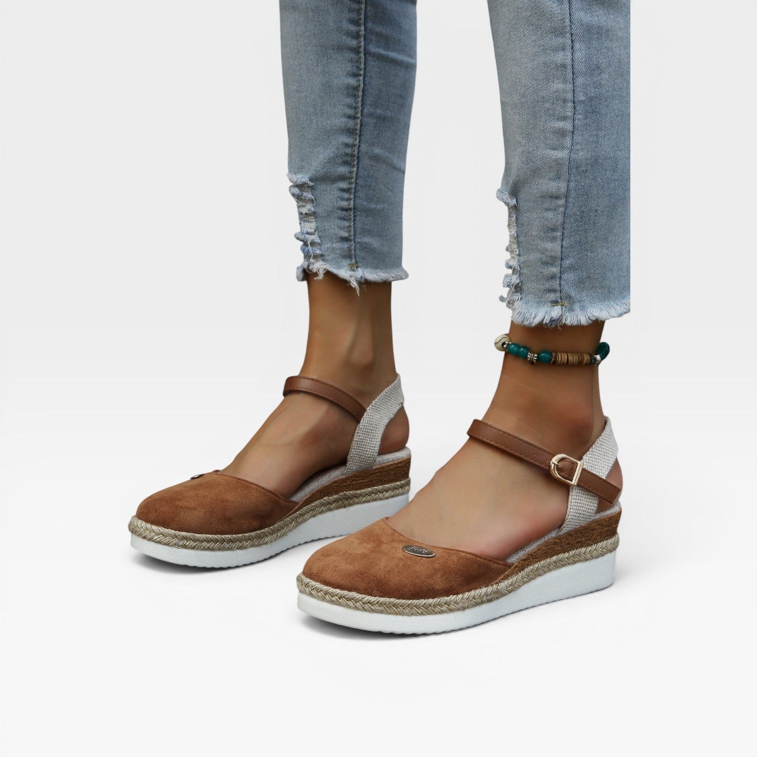 Women's Espadrille Wedge Sandals with Ankle Strap