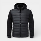 Quilted Hooded Zip-Up Jacket Stretch Sleeves for Men