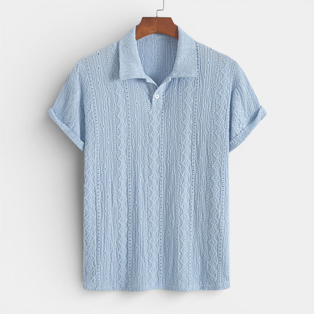 Geometric Pattern Short Sleeve Polo Shirt for Men