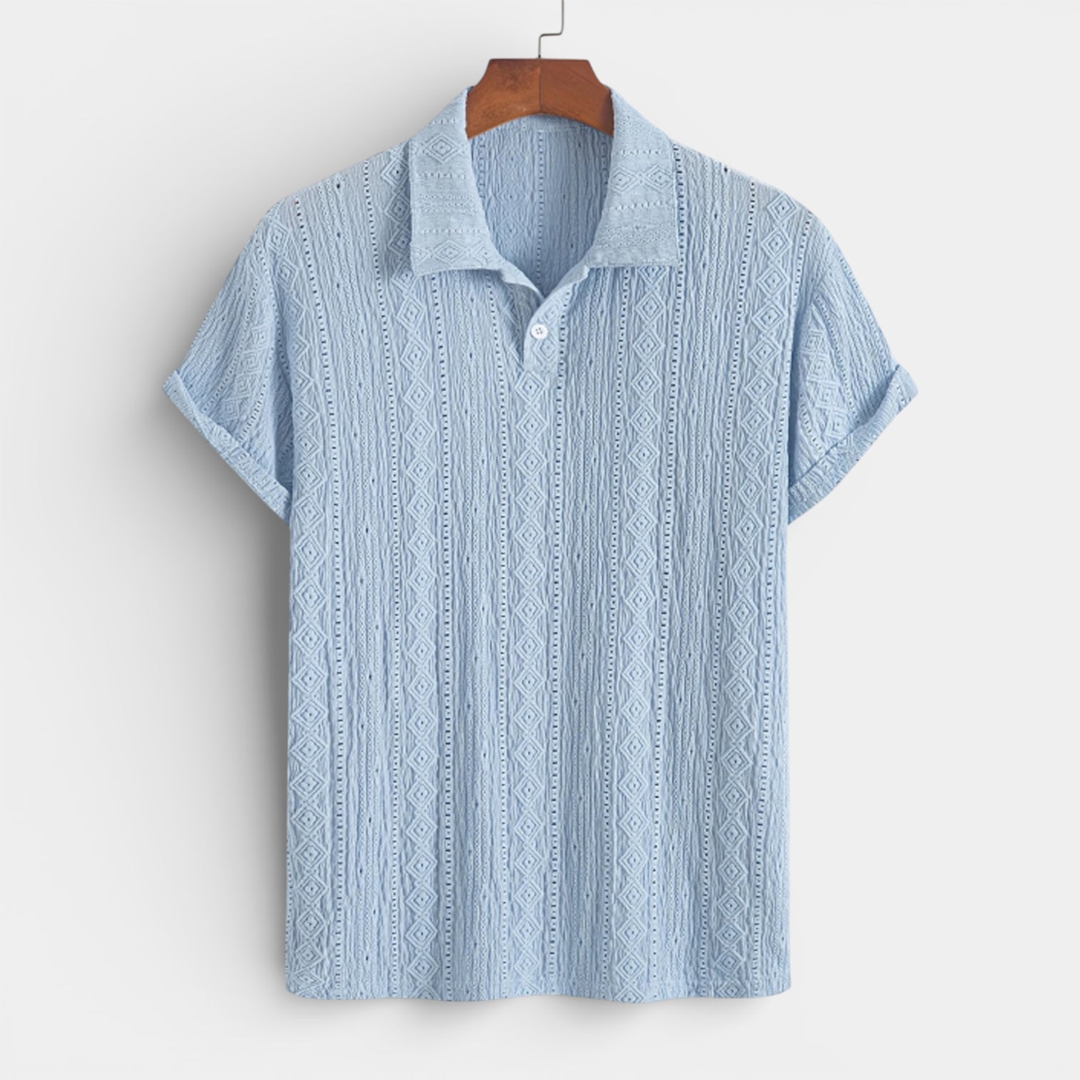 Geometric Pattern Short Sleeve Polo Shirt for Men
