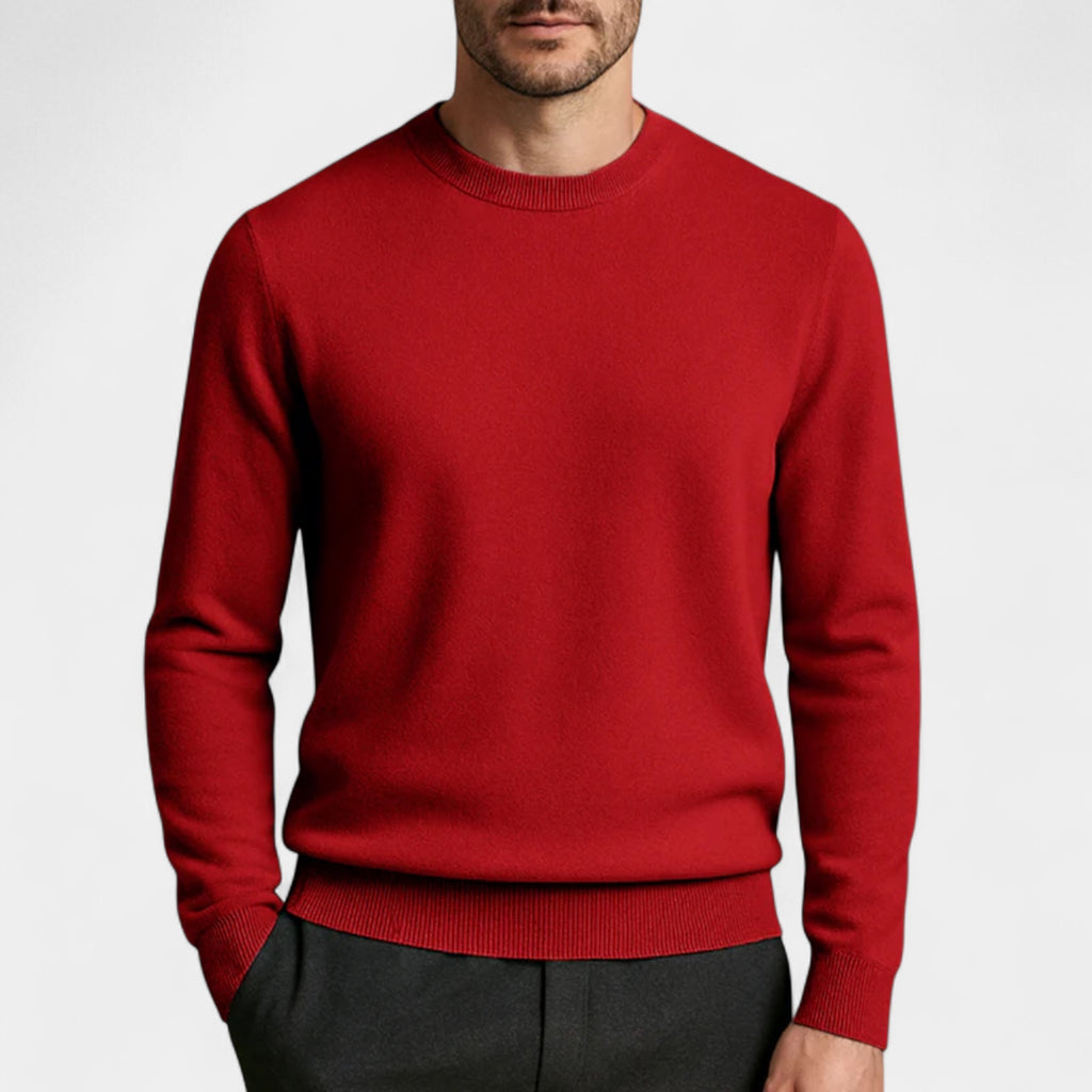 Wool Blend Crew Neck Sweater Regular Fit for Men