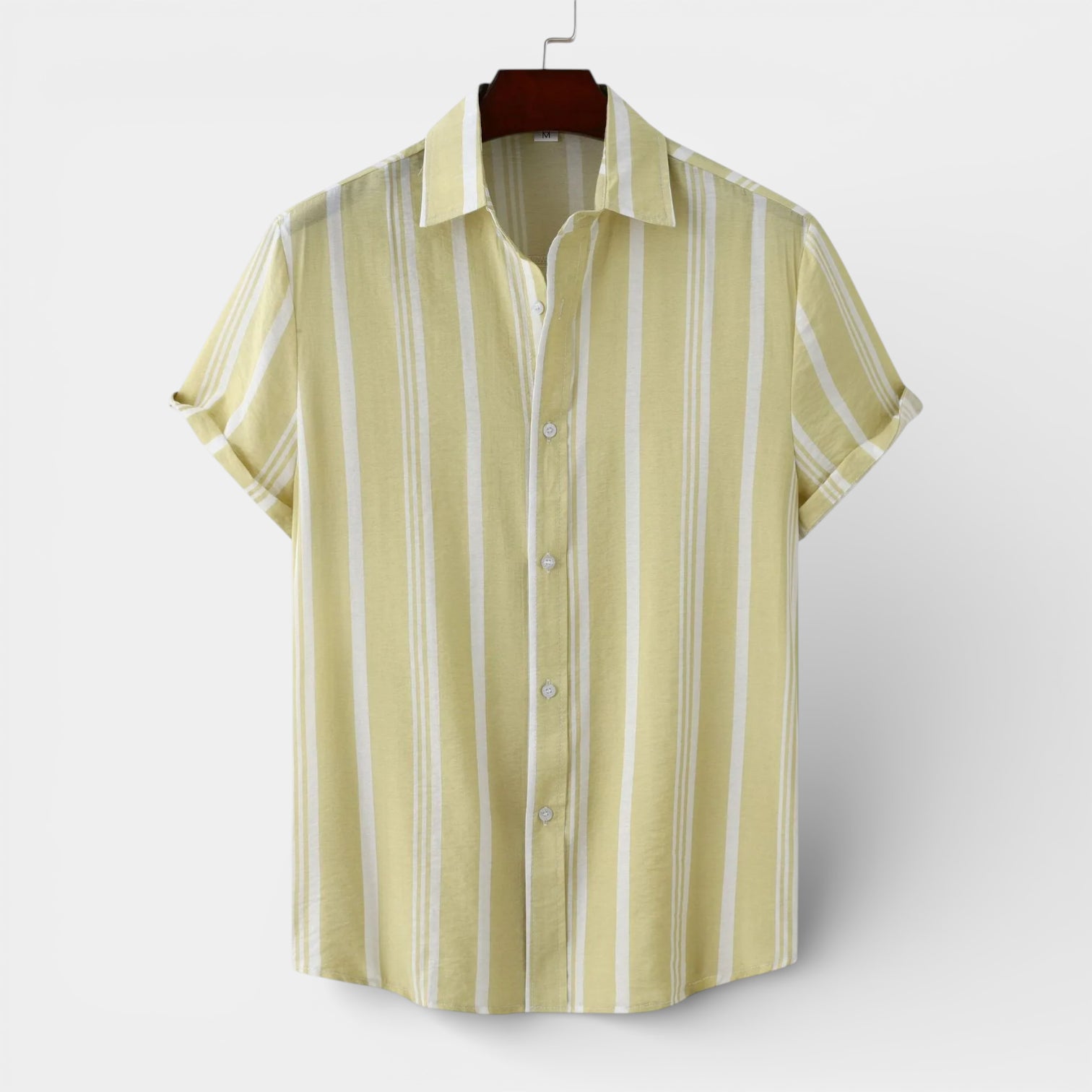 Button-Up Striped Tee Shirt Regular Fit for Men