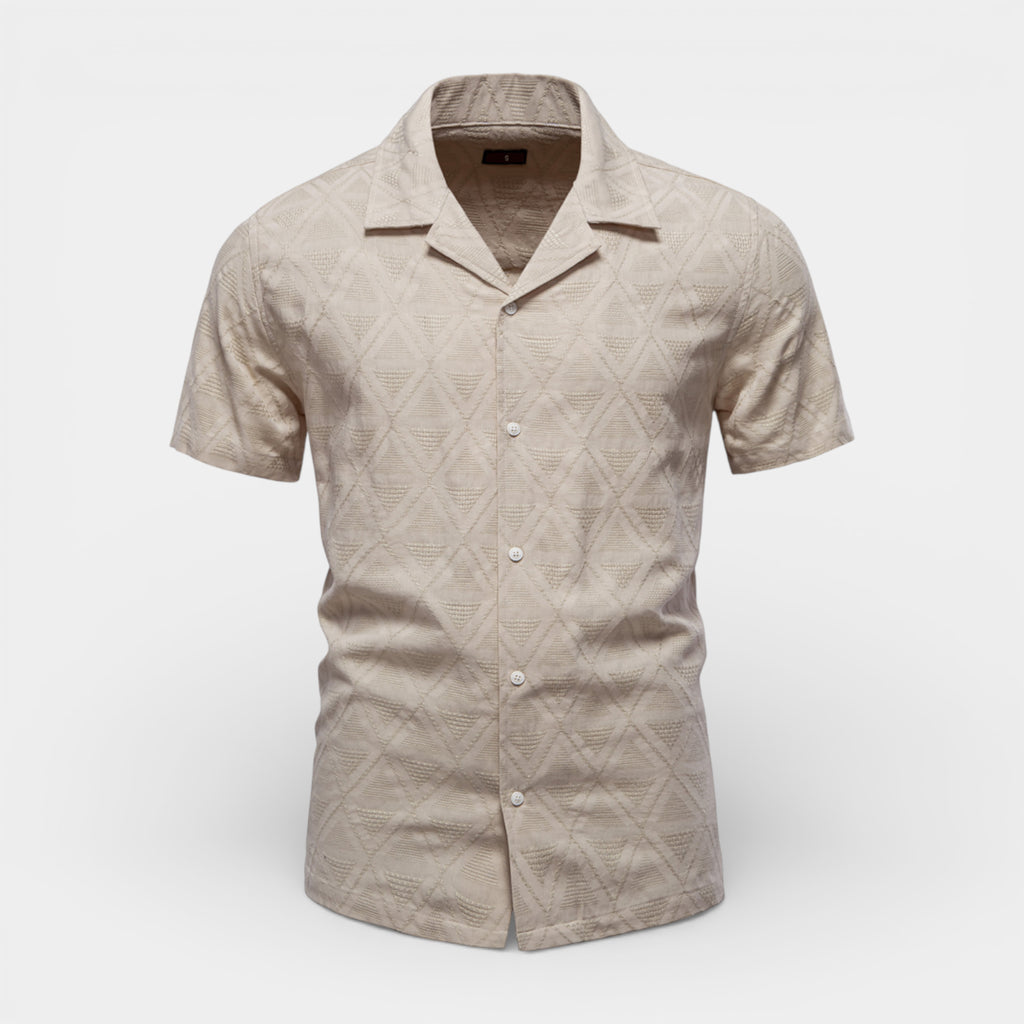 Camp Collar Short Sleeve Button-Up Shirt for Men