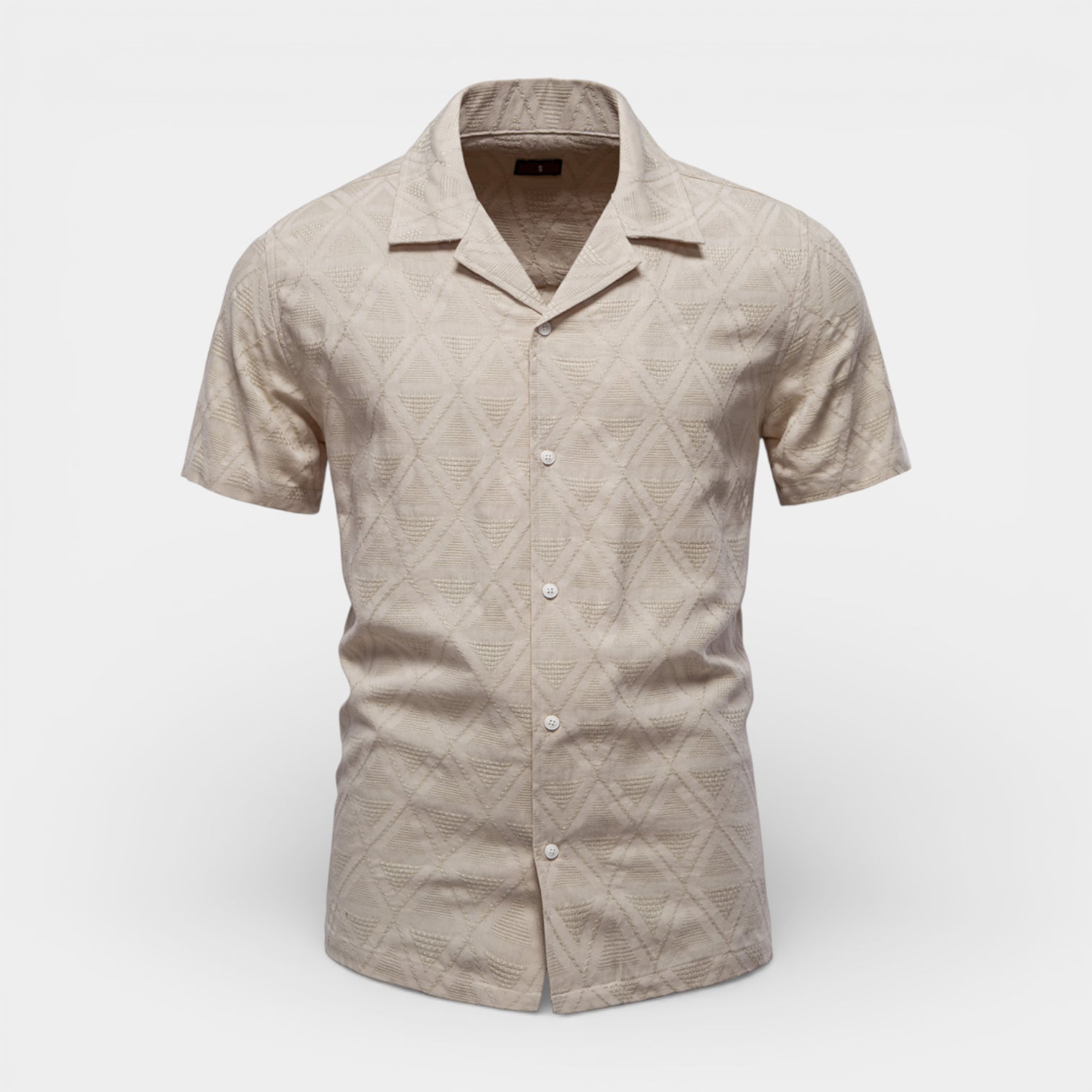 Camp Collar Short Sleeve Button-Up Shirt for Men