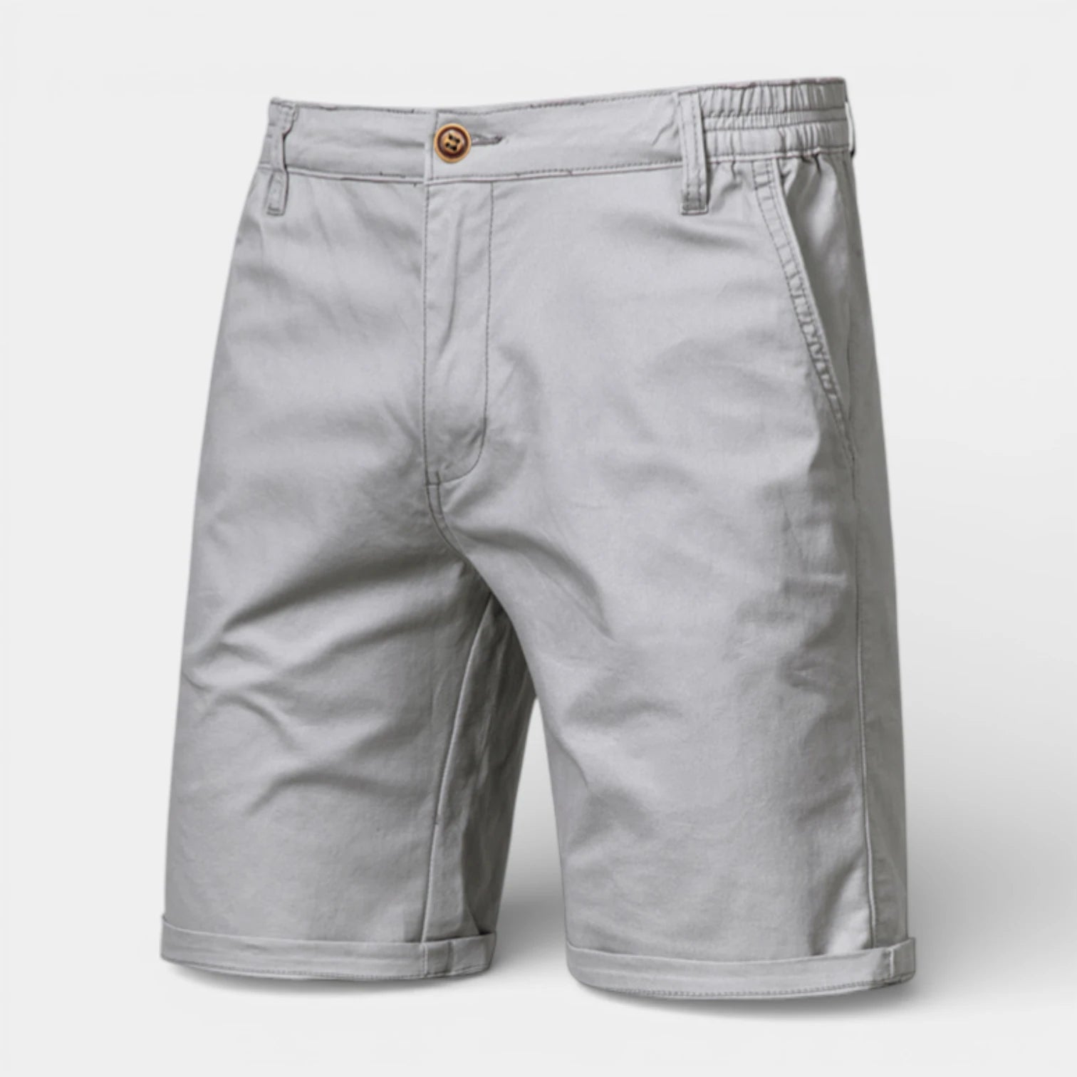 Chino Shorts Straight Fit Flat Front for Men