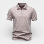 Short Sleeve Zip-Up Polo Shirt Regular Fit for Men