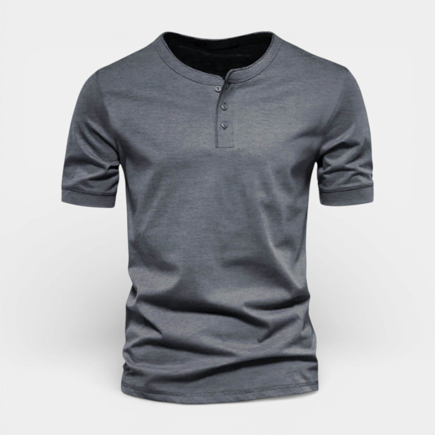 Henley T-Shirt Short Sleeve Button Placket for Men