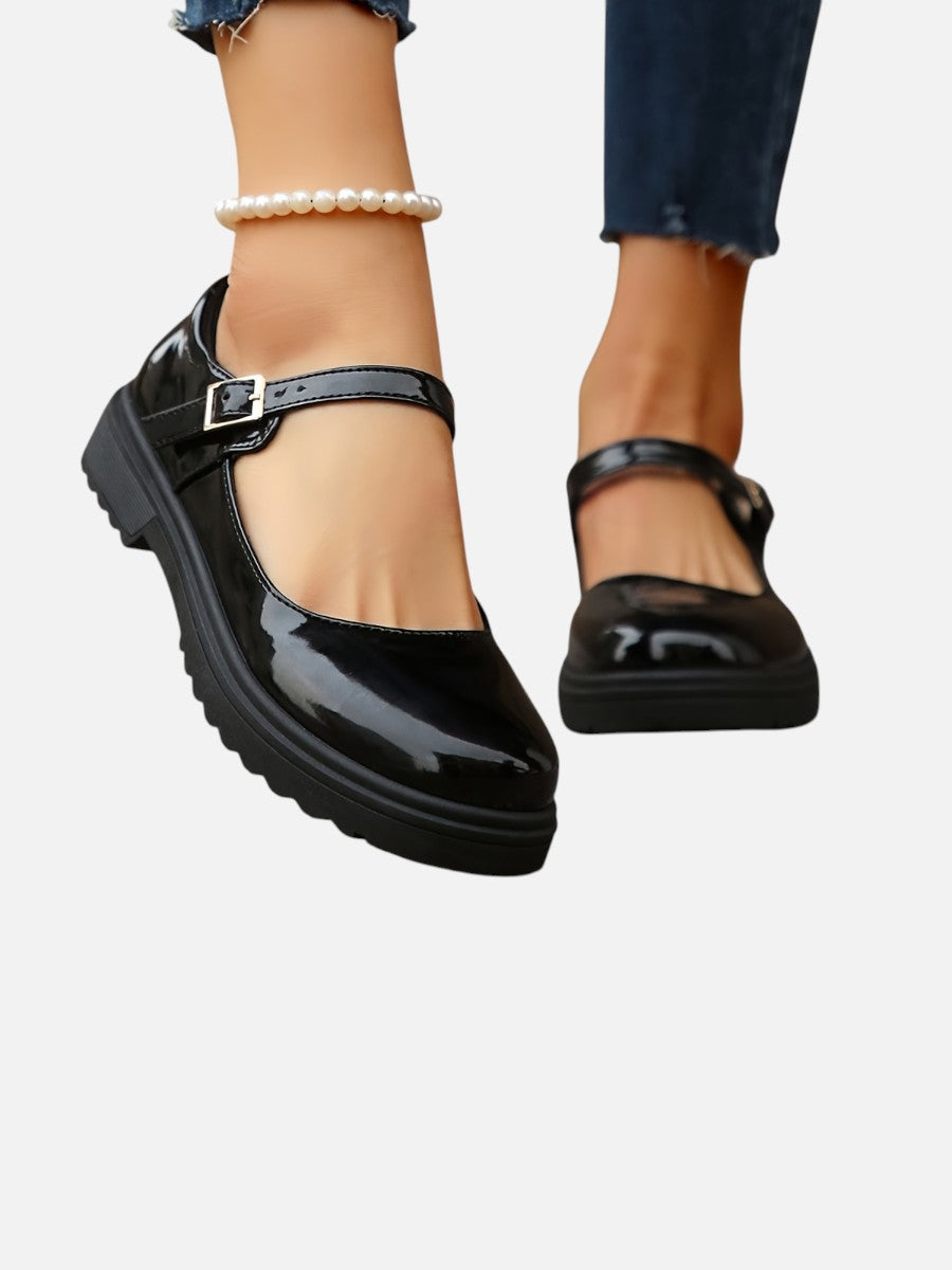 Women's Glossy Mary Jane Loafers for Everyday Comfort