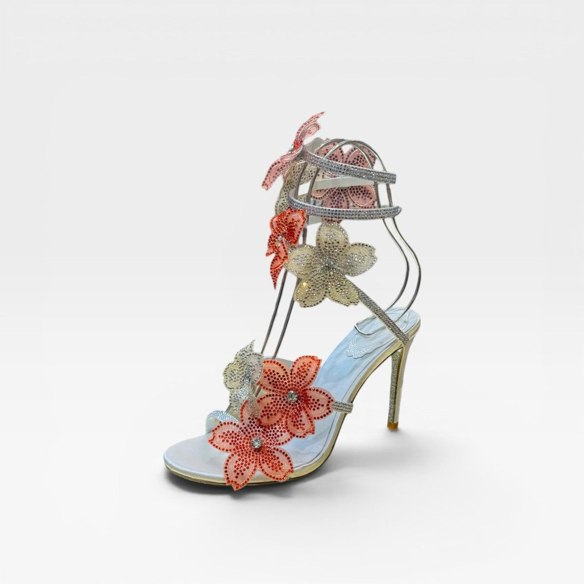 Women's Crystal Orchid Ankle Wrap Sandals