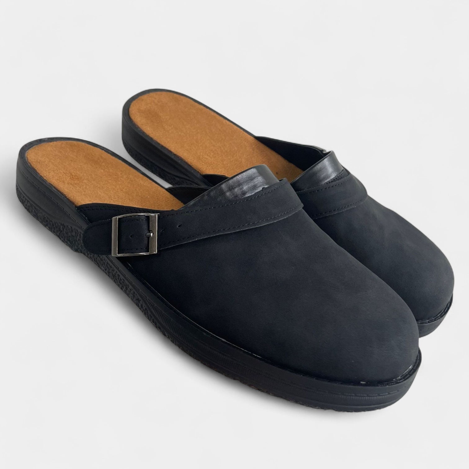 Suede Texture Slip-On Clog Loafers for Men