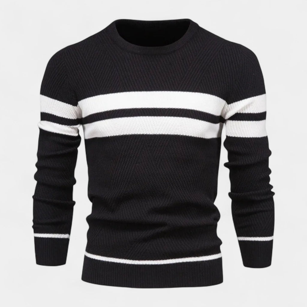 Striped Crewneck Pullover Sweater Slim Fit for Men