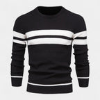 Striped Crewneck Pullover Sweater Slim Fit for Men