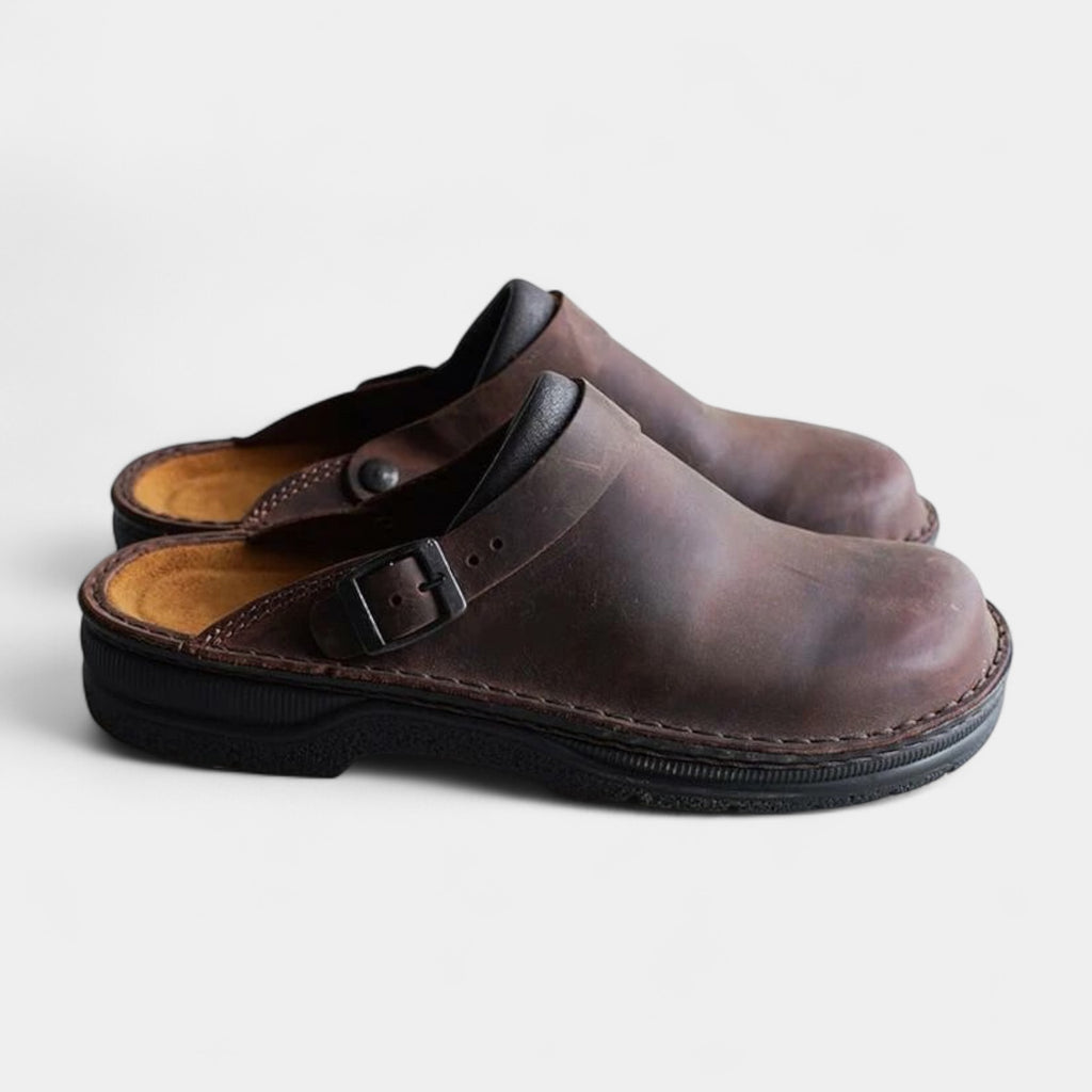 Suede Texture Slip-On Clog Loafers for Men