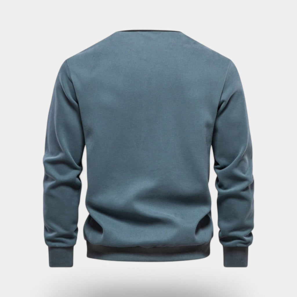 Dress Collar Polo Sweatshirt Cotton Pullover for Men