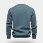Dress Collar Polo Sweatshirt Cotton Pullover for Men