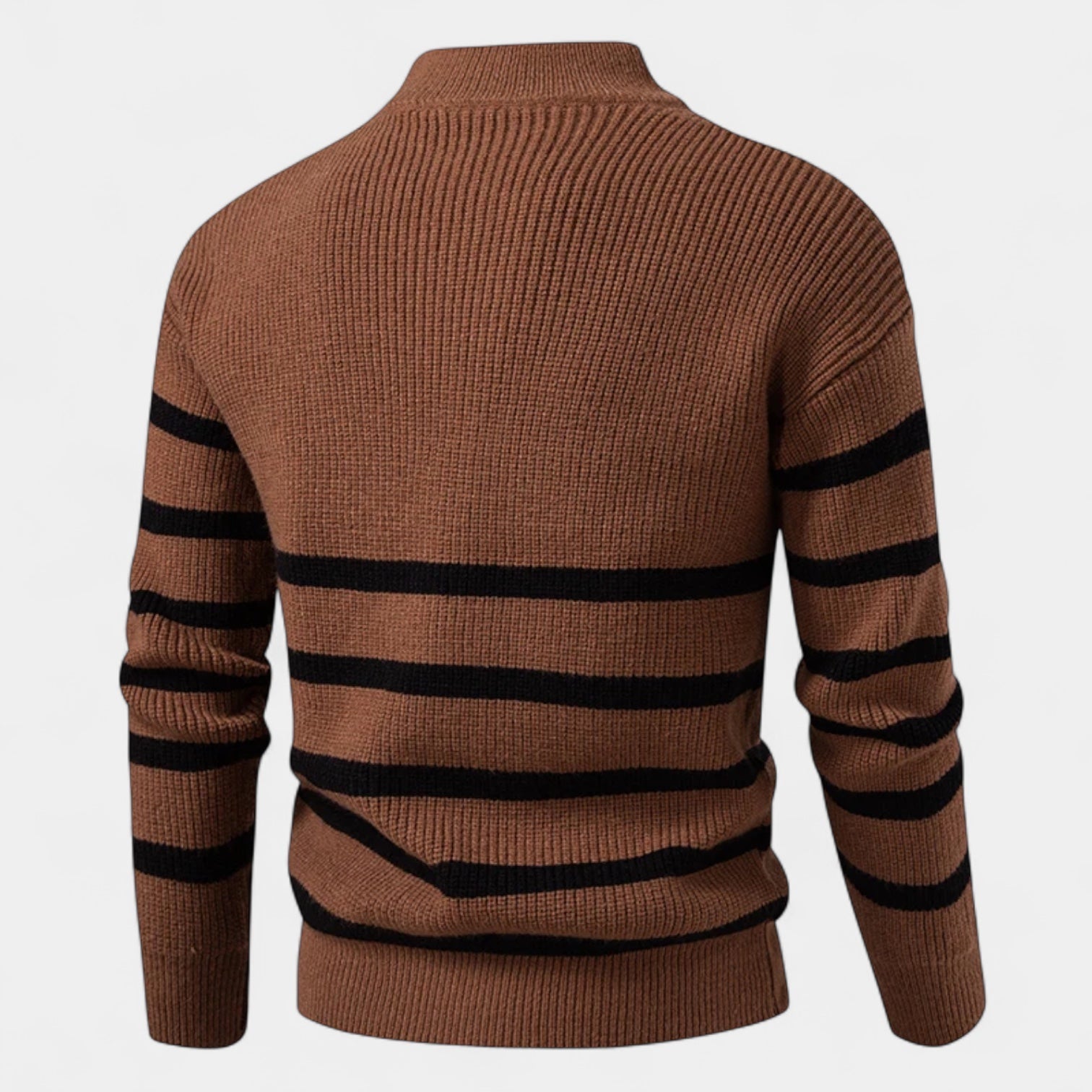 Striped Quarter-Zip Knit Sweater Regular Fit for Men