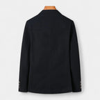 Cotton Blend Single-Breasted Blazer Notch Lapel for Men