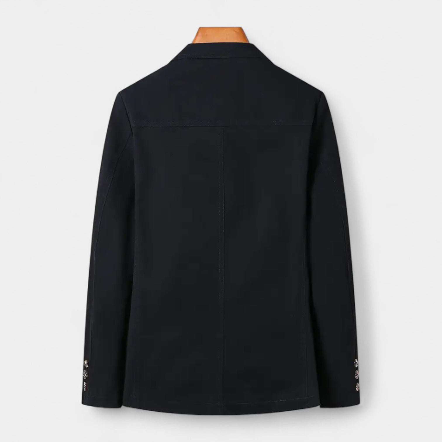 Cotton Blend Single-Breasted Blazer Notch Lapel for Men