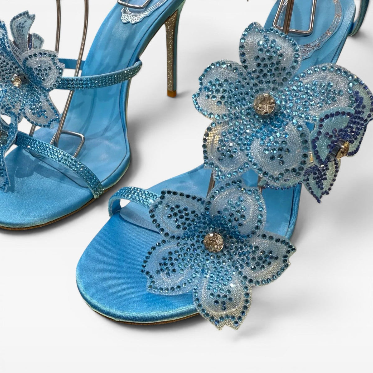 Women's Crystal Orchid Ankle Wrap Sandals