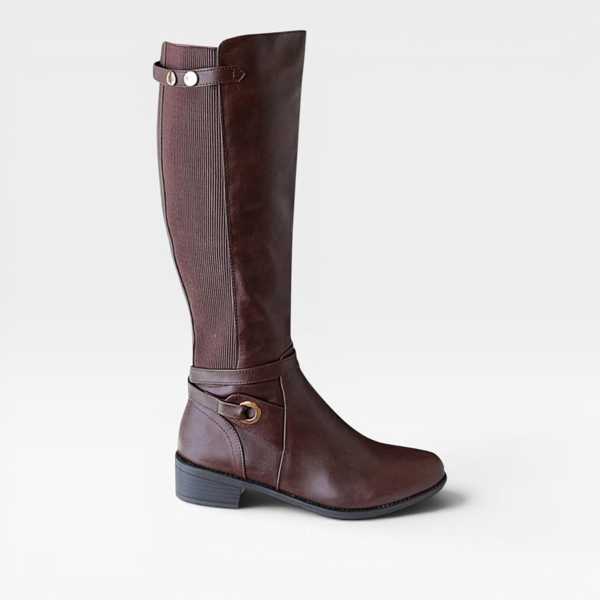 Women's Knee-High Boots with Elastic Comfort Panel
