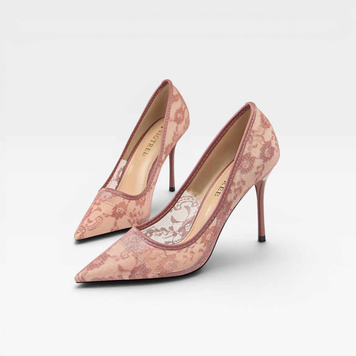 Women's Floral Lace Pointed Toe Pumps