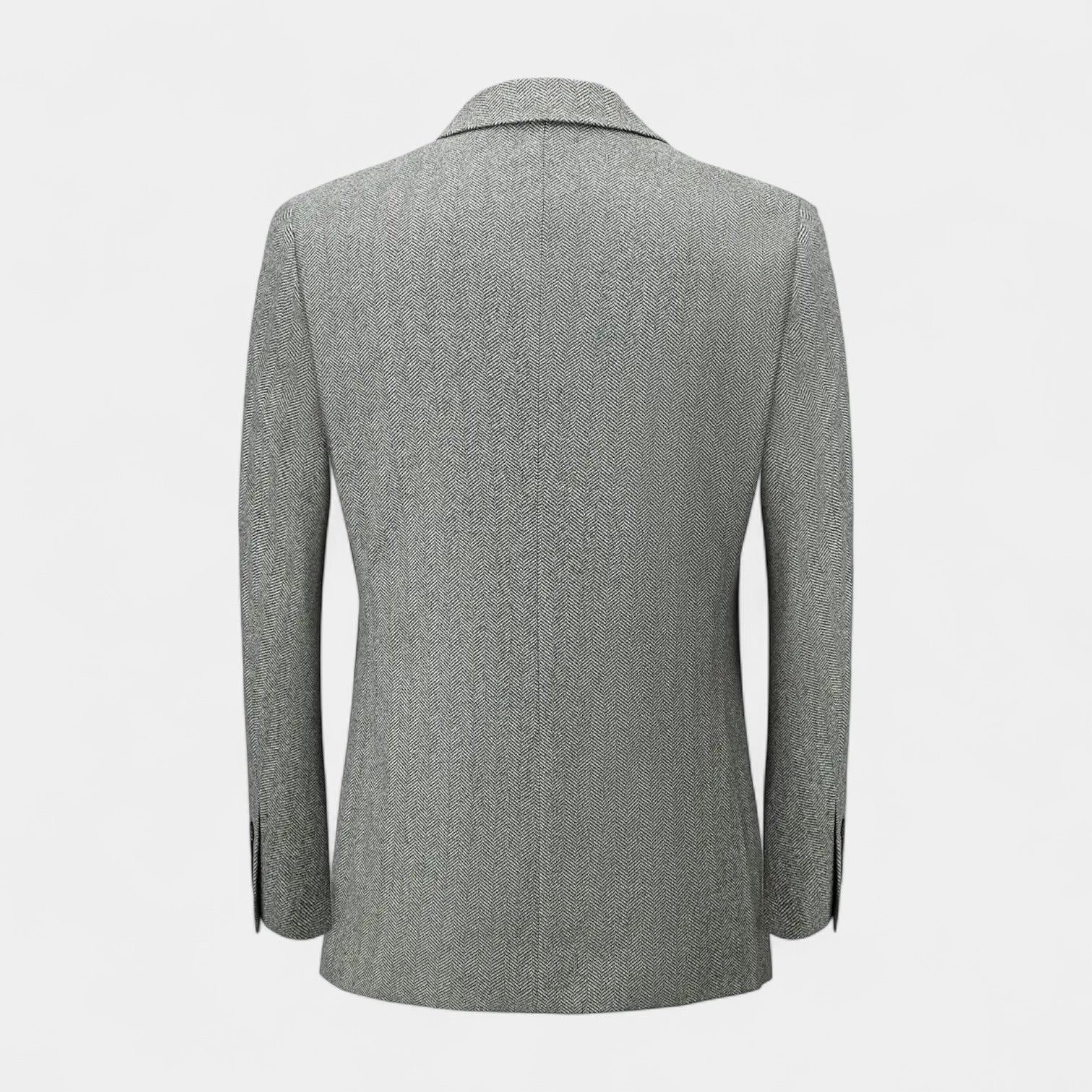 Herringbone Textured Blazer Two-Button Notch Lapel for Men