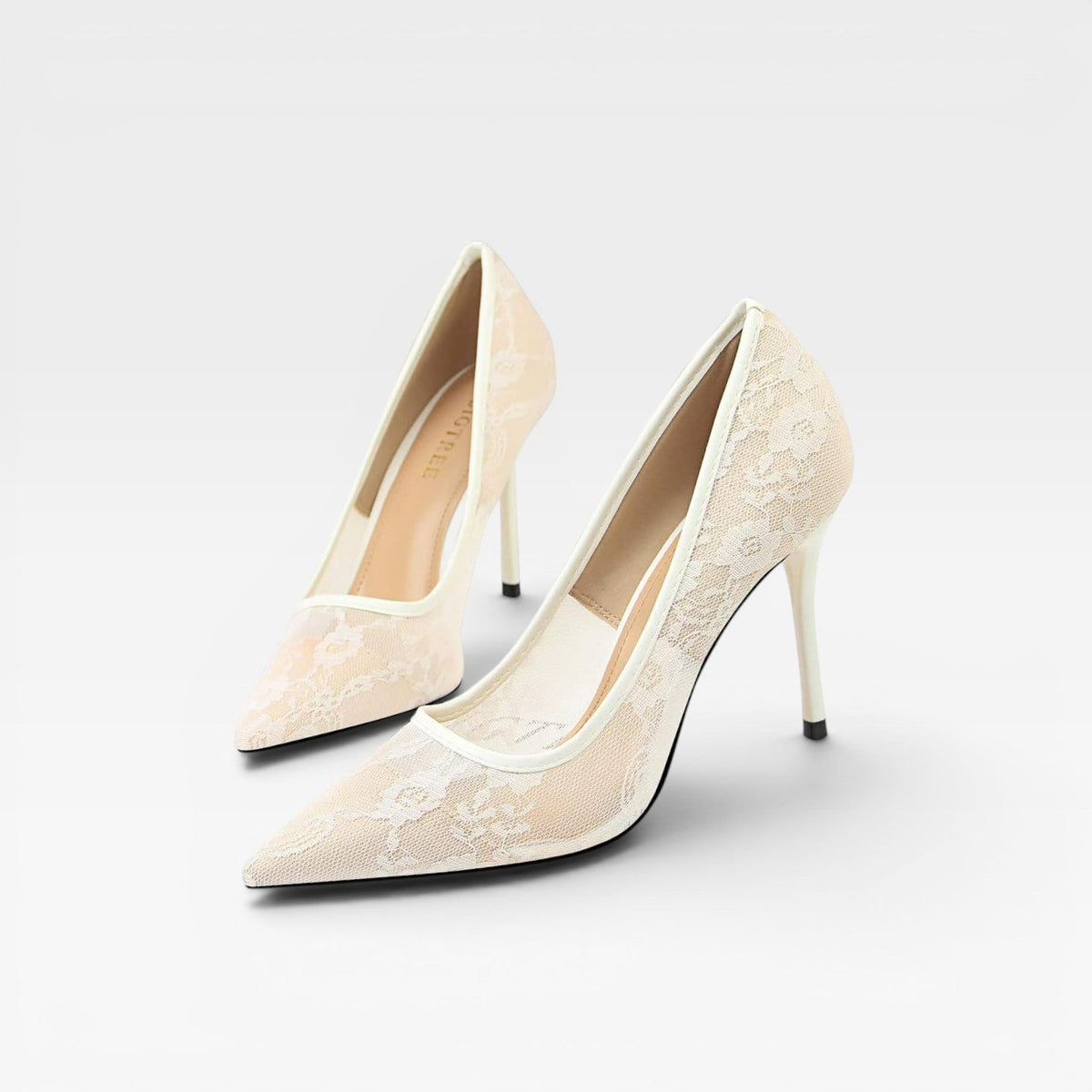 Women's Floral Lace Pointed Toe Pumps