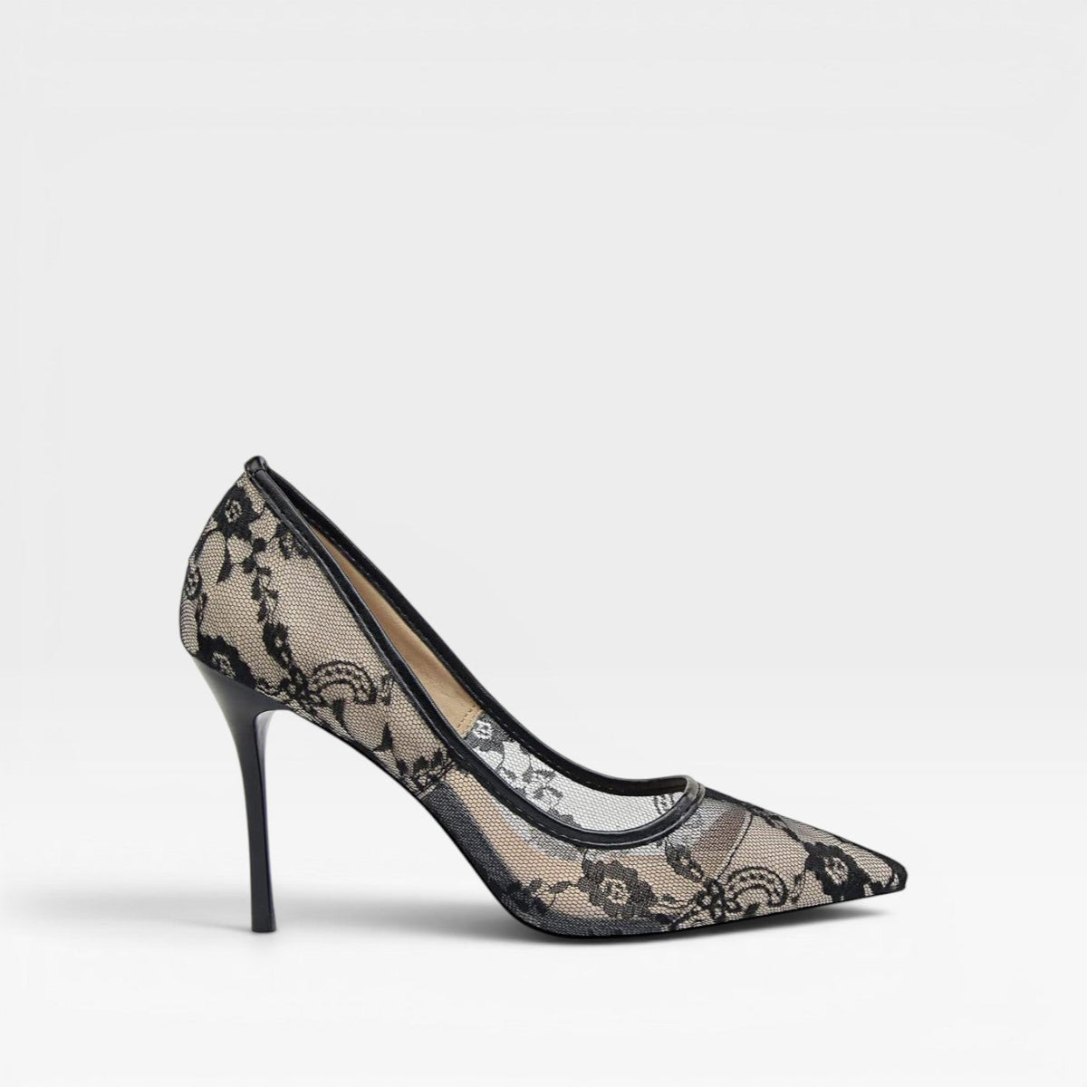 Women's Floral Lace Pointed Toe Pumps