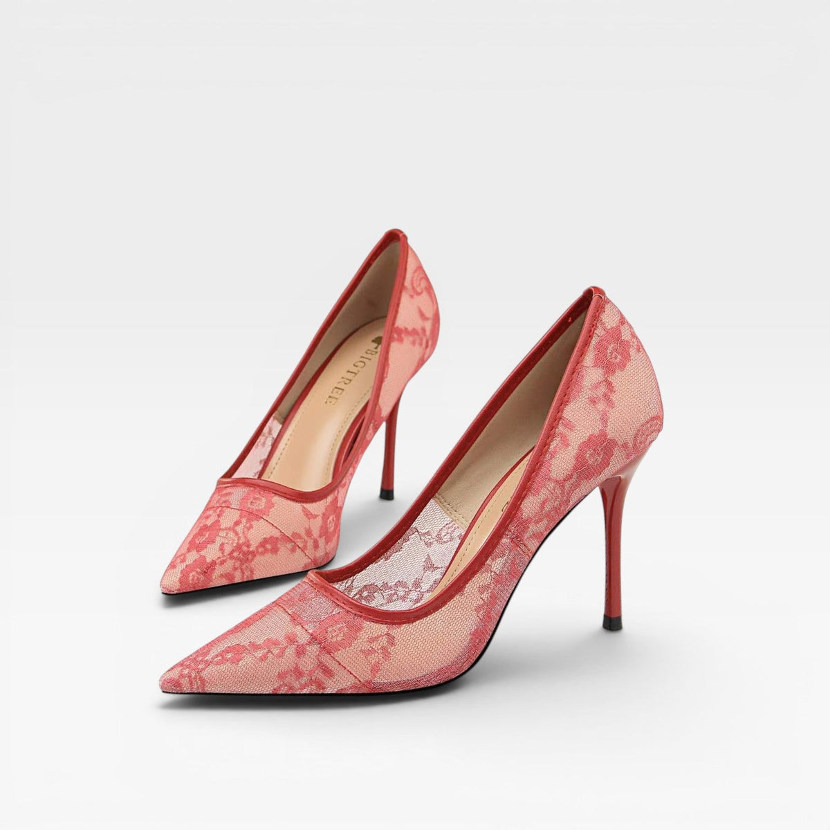 Women's Floral Lace Pointed Toe Pumps