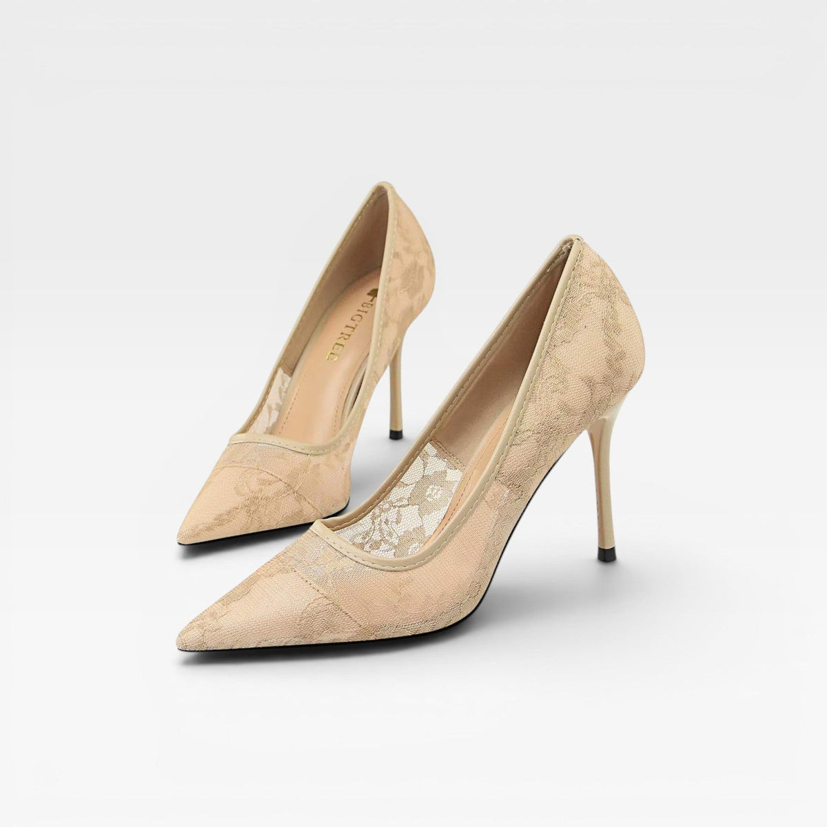 Women's Floral Lace Pointed Toe Pumps
