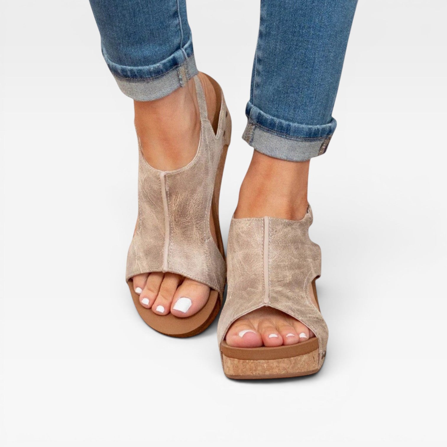 Women's Cork Wedge Platform Sandals
