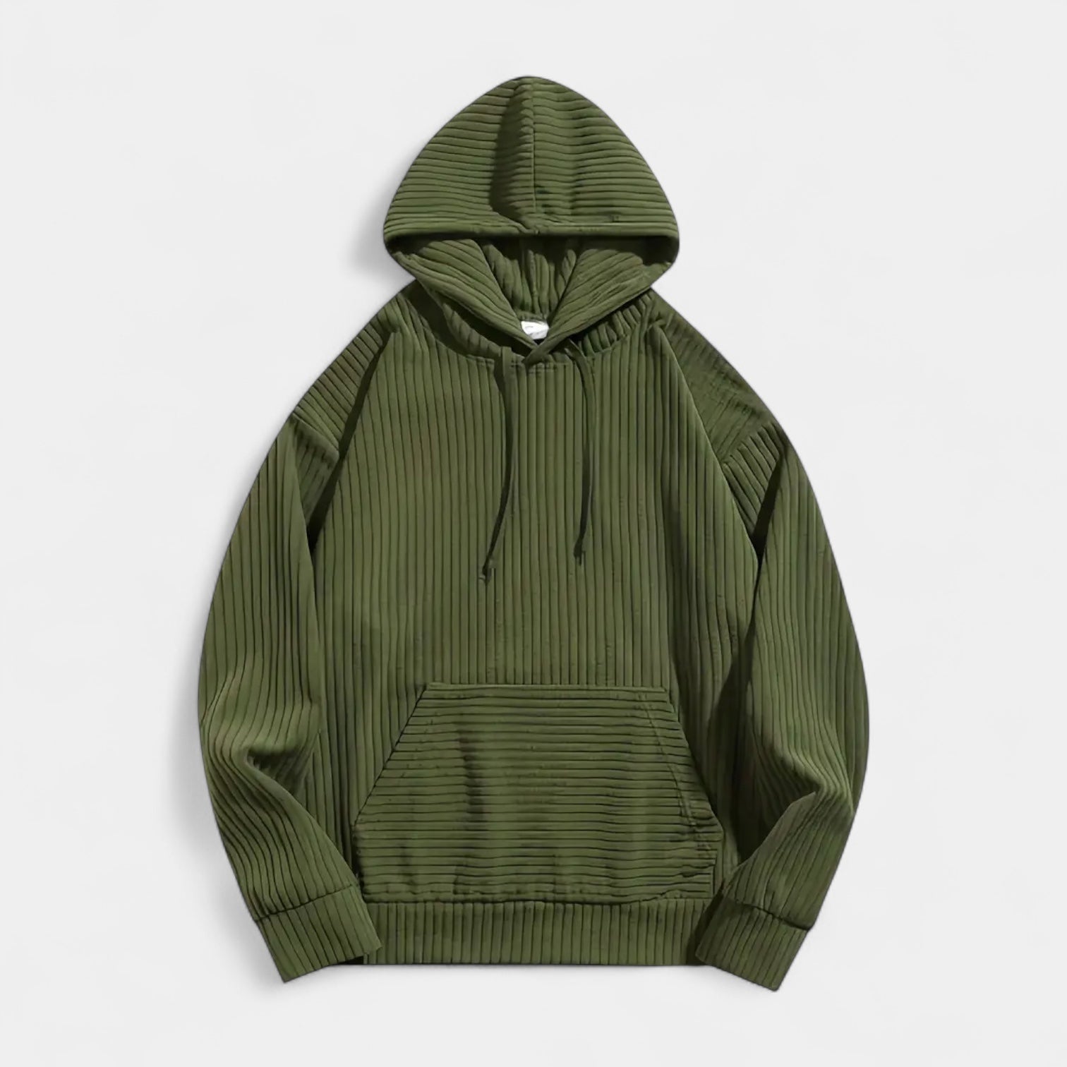 Corduroy Hoodie Relaxed Fit Kangaroo Pocket for Men