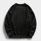 Washed Crewneck Sweater Relaxed Fit Ribbed for Men