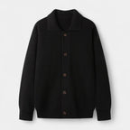 Ribbed Knit Button-Up Cardigan Regular Fit for Men