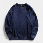 Washed Crewneck Sweater Relaxed Fit Ribbed for Men