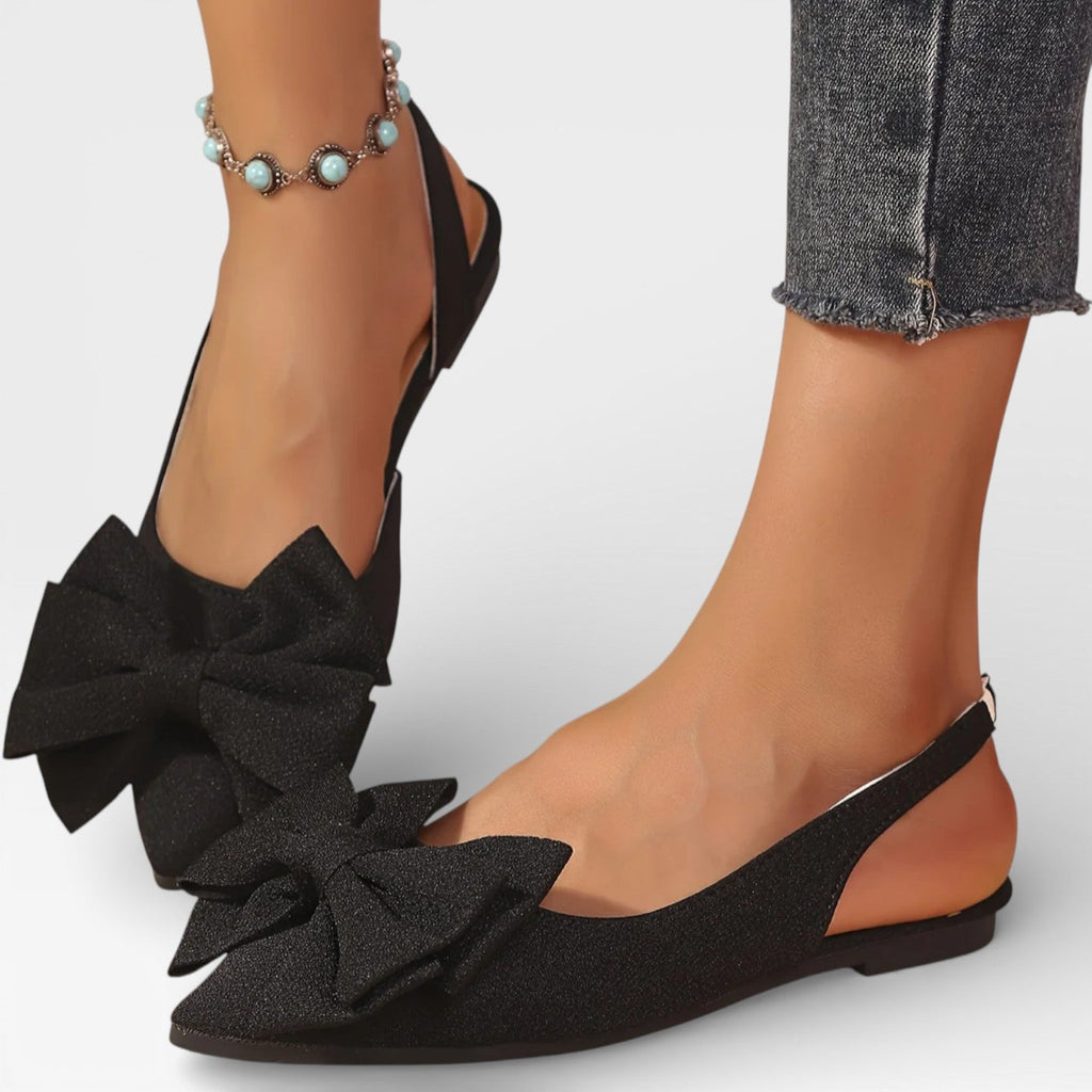 Women's Pointed-Toe Slingback Flats with Bow