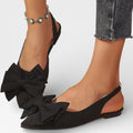 Women's Pointed-Toe Slingback Flats with Bow