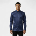 Slim Fit Cotton Blend Button-Down Dress Shirt for Men