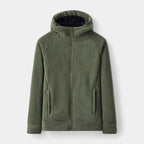 Fleece Full-Zip Hoodie Plush Lined Relaxed Fit for Men