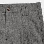 Wool-Blend Pleated Trousers Relaxed Straight Fit for Men