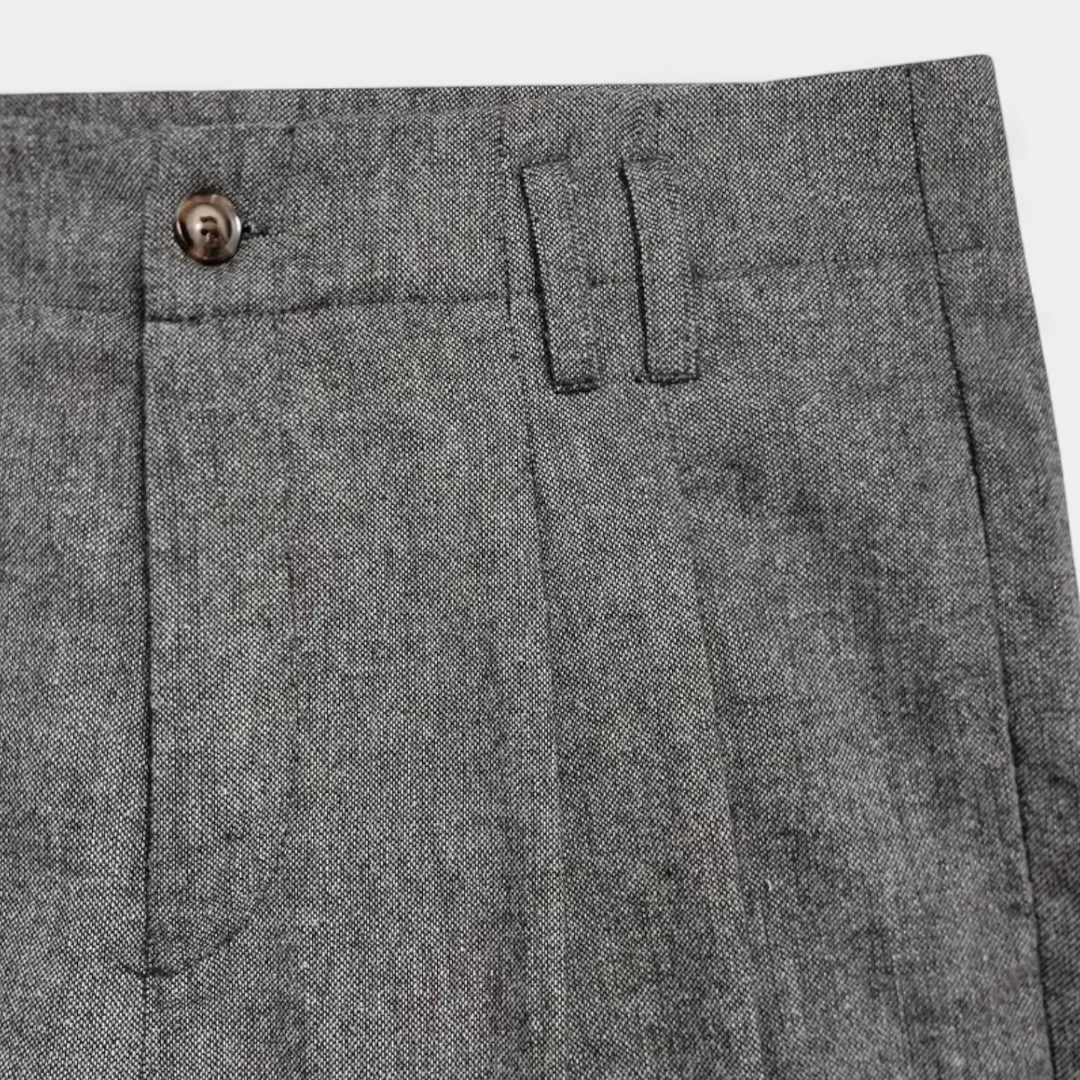 Wool-Blend Pleated Trousers Relaxed Straight Fit for Men