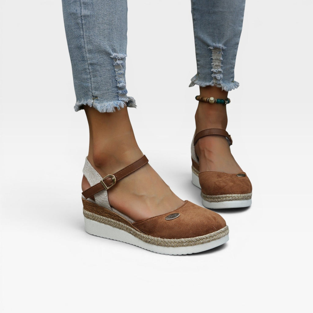 Women's Espadrille Wedge Sandals with Ankle Strap