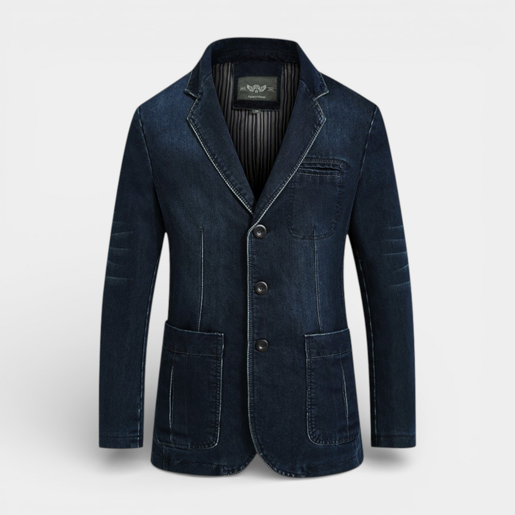 Denim Blazer Jacket Tailored Regular Fit for Men
