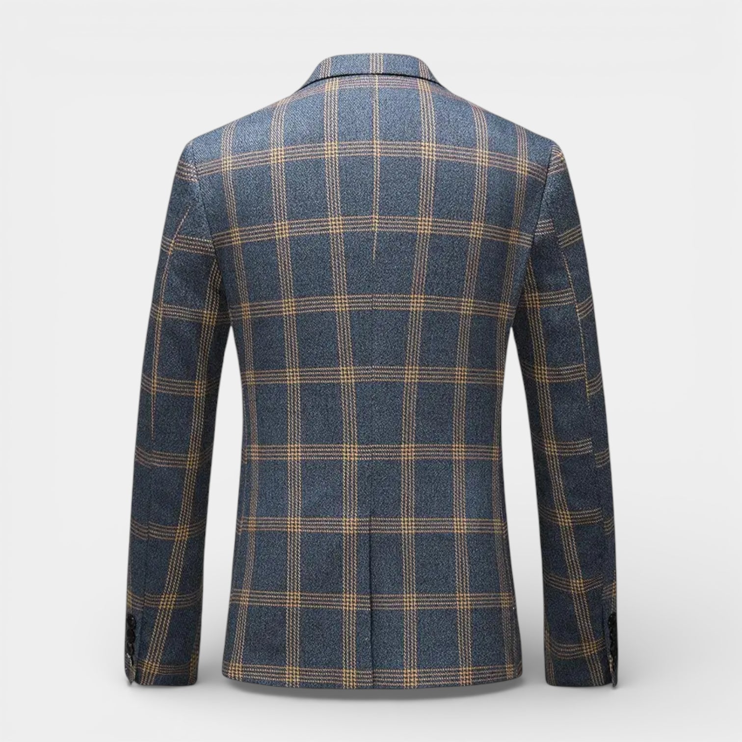 Three Piece Checked Suit Regular Fit Blazer Vest for Men