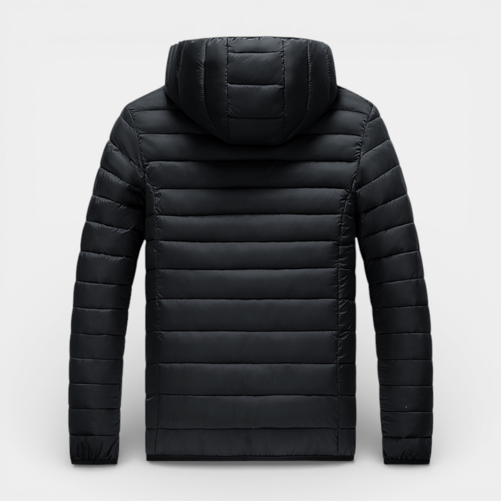 Hooded Quilted Jacket Lightweight Padded for Men