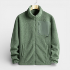 Fleece Full-Zip Stand Collar Jacket Regular Fit for Men