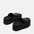 Women's Leather Chunky Flatform Slides